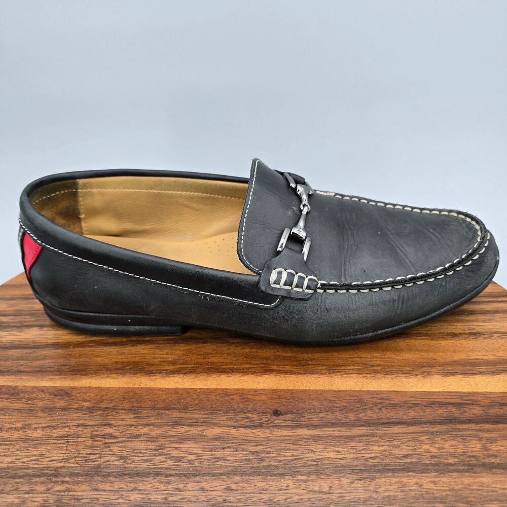 Footjoy Club Casual Loafers Mens 10.5 Wide Black Leather Horsebit Golf Moc Shoes